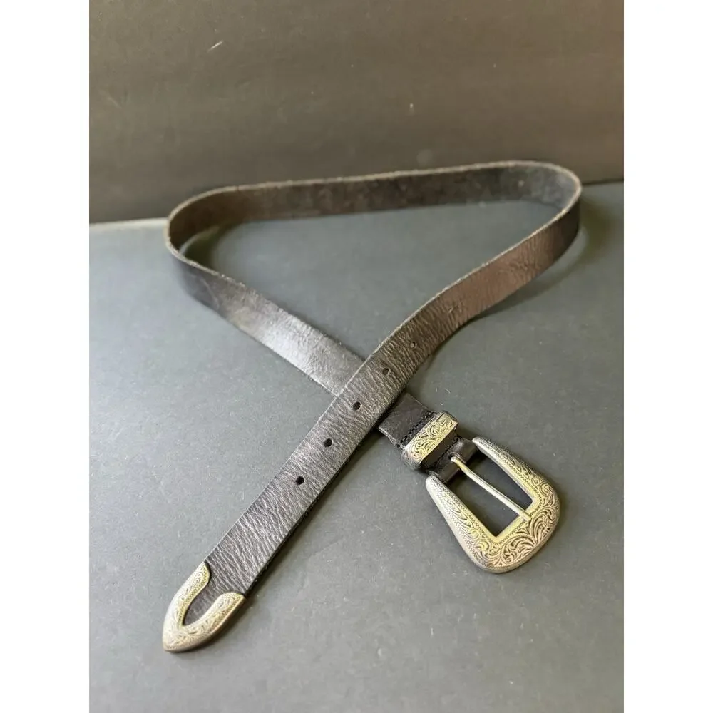 Vintage Urban Outfitters Leather Western Belt Black Unisex Southwestern Size M